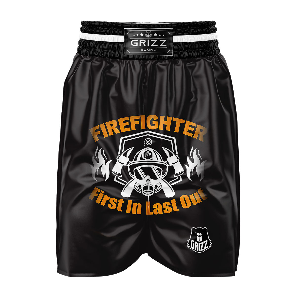 First In Last Out Firefighter Print Boxing Shorts-grizzshop