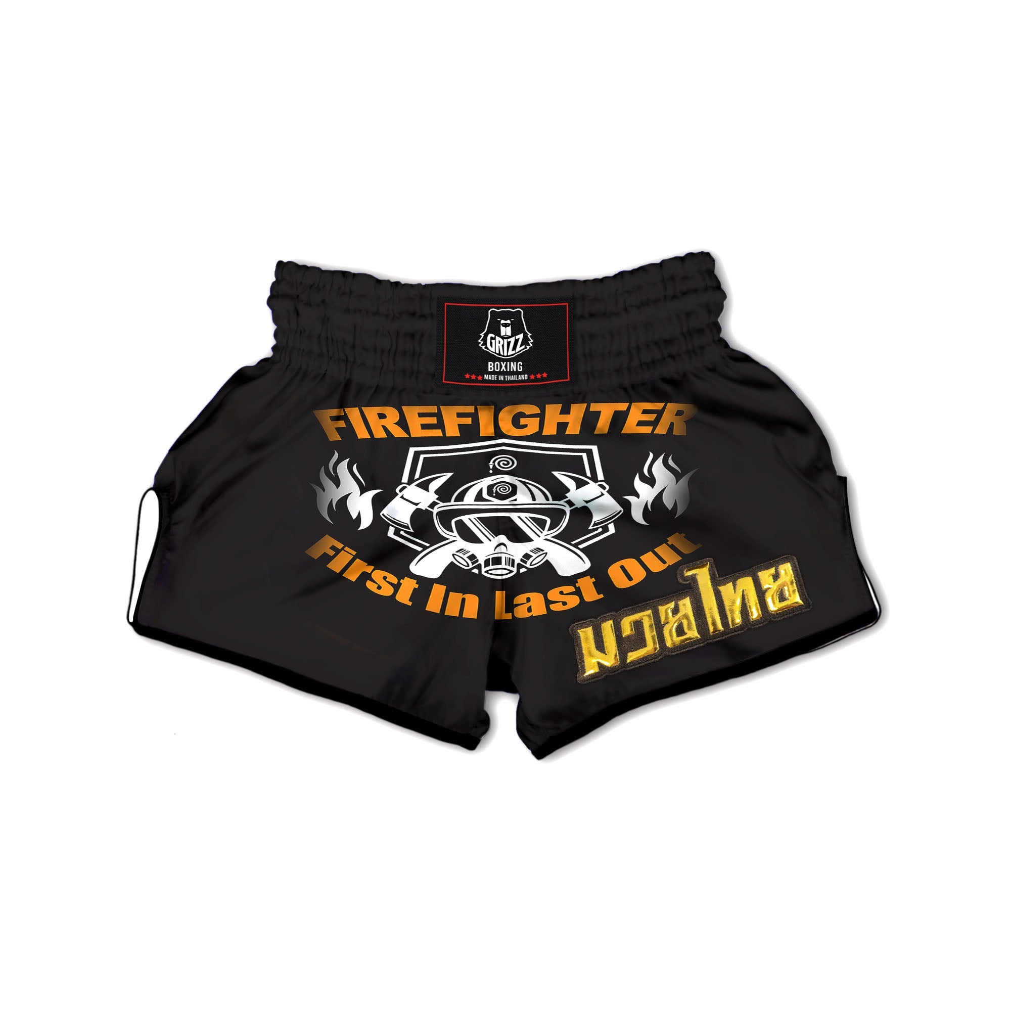 First In Last Out Firefighter Print Muay Thai Boxing Shorts-grizzshop