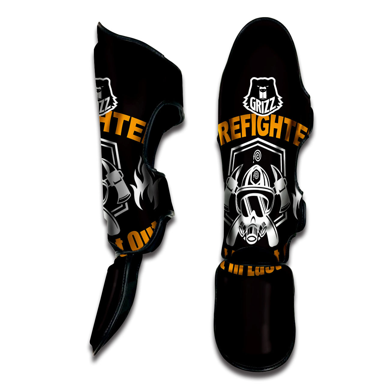 First In Last Out Firefighter Print Muay Thai Shin Guards-grizzshop