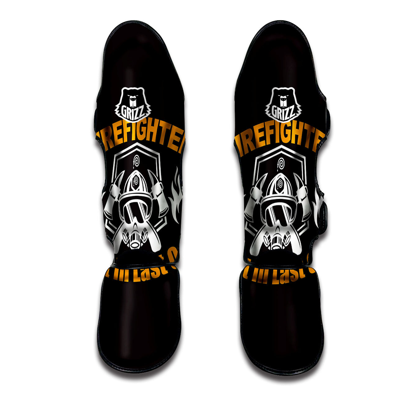 First In Last Out Firefighter Print Muay Thai Shin Guards-grizzshop