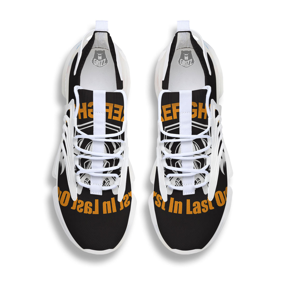 First In Last Out Firefighter Print White Gym Shoes-grizzshop
