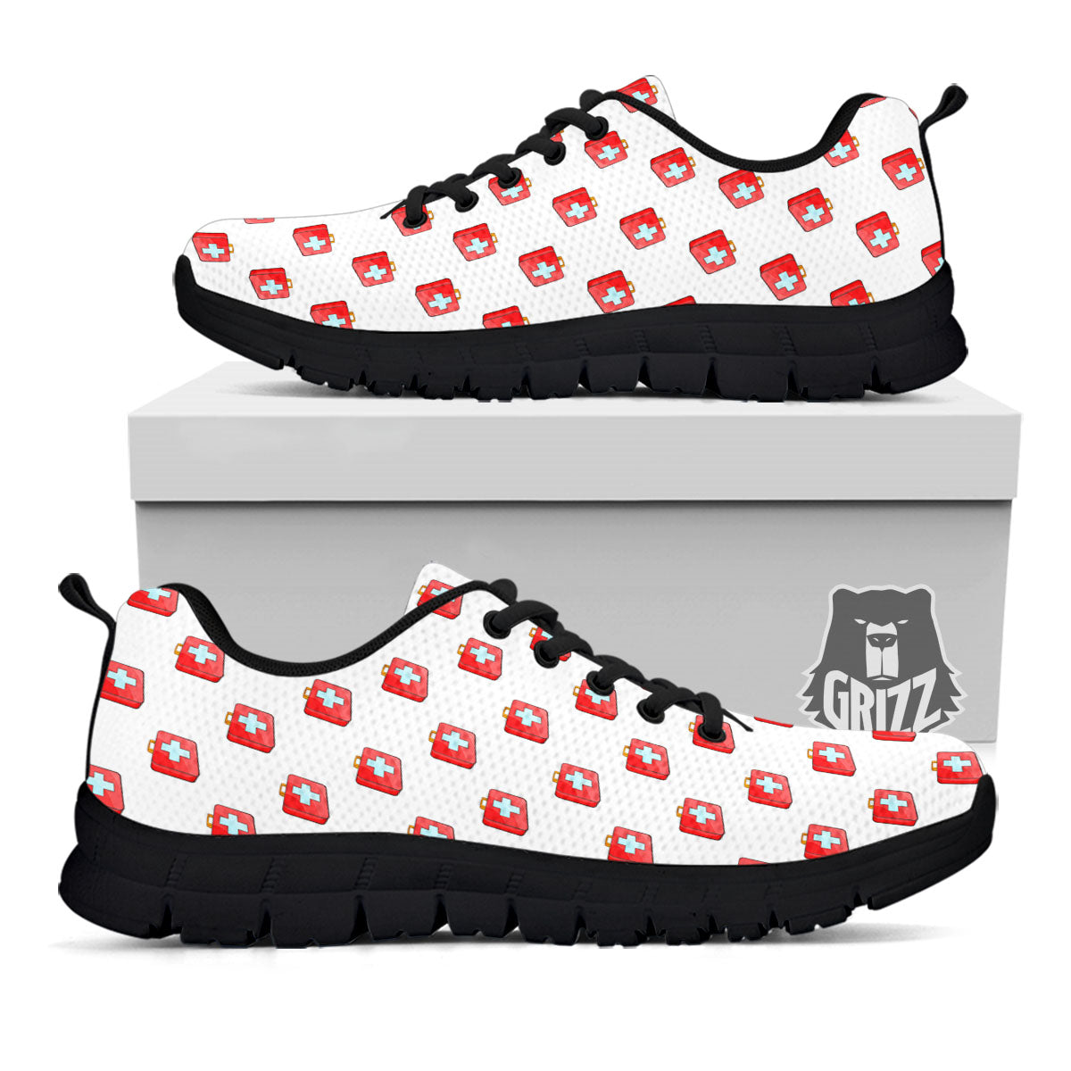 First Kit Aid Paramedic Print Pattern Black Sneaker-grizzshop