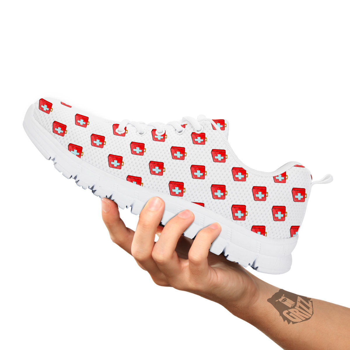 First Kit Aid Paramedic Print Pattern White Sneaker-grizzshop
