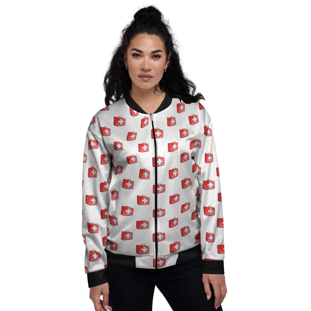 First Kit Aid Paramedic Print Pattern Women's Bomber Jacket-grizzshop