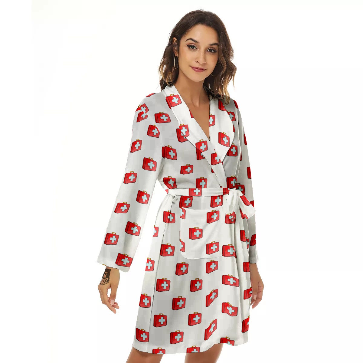 First Kit Aid Paramedic Print Pattern Women's Robe-grizzshop