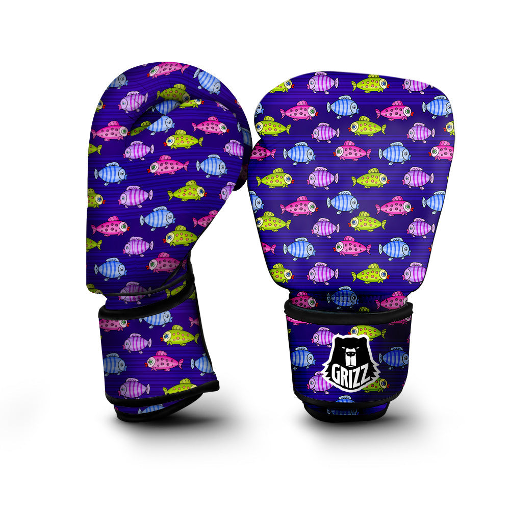 Fish Cartoon Print Pattern Boxing Gloves-grizzshop