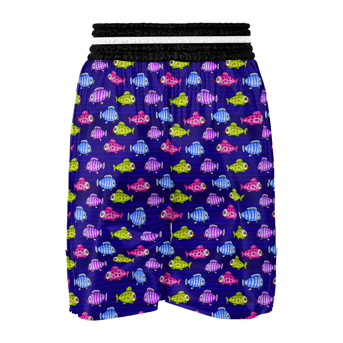 Fish Cartoon Print Pattern Boxing Shorts-grizzshop