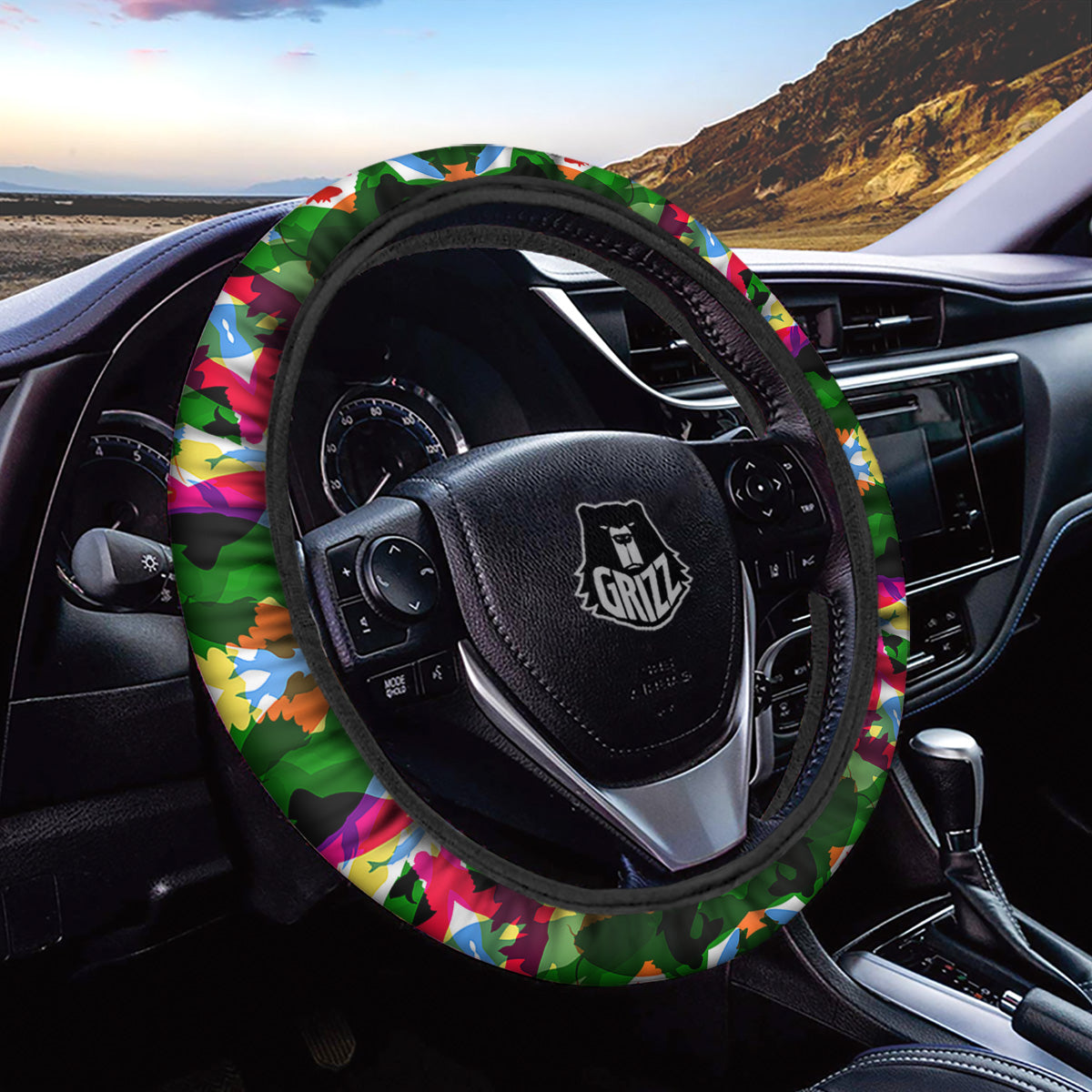 Fish Colorful Abstract Print Pattern Car Steering Wheel Cover-grizzshop