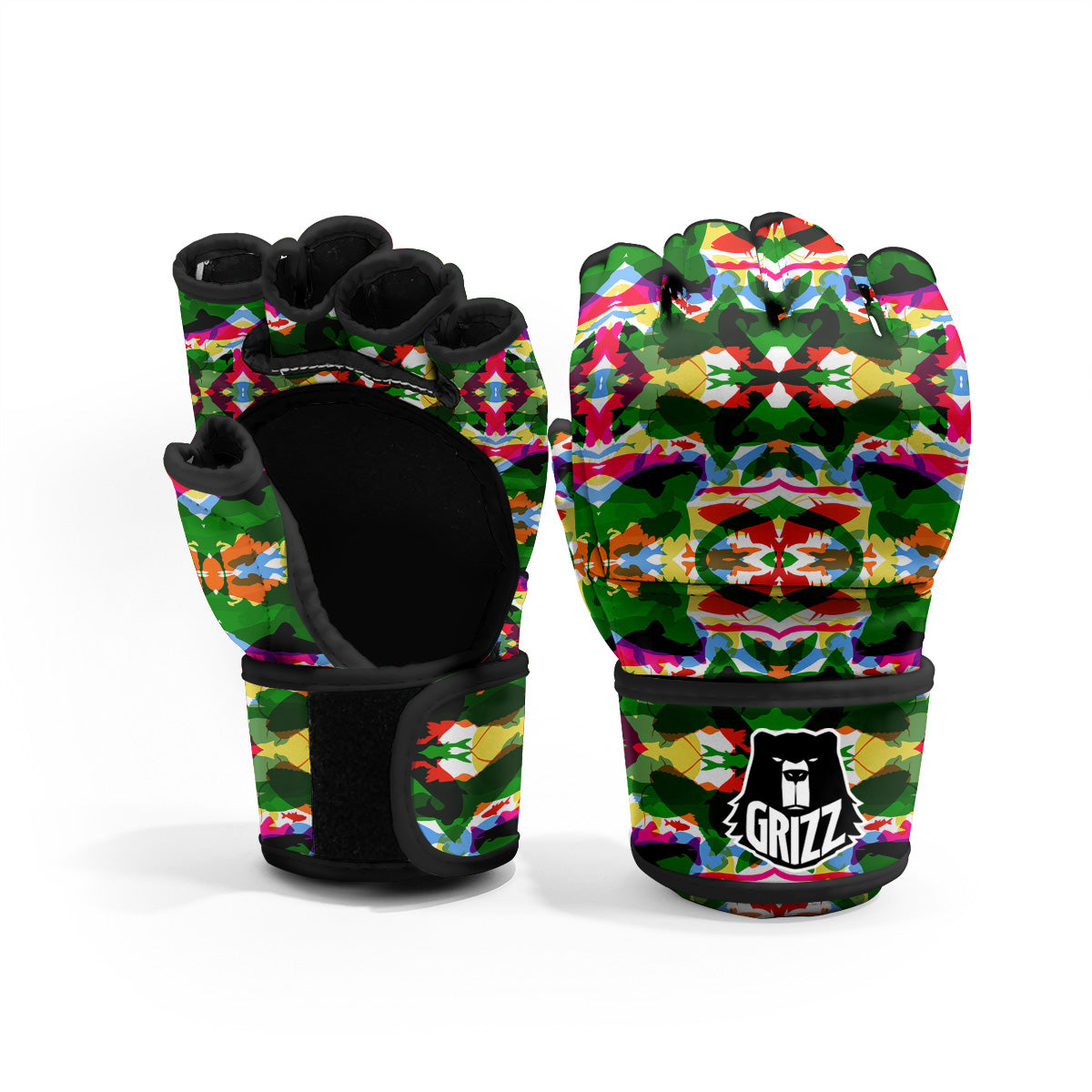 Fish Colorful Abstract Print Pattern MMA Gloves-grizzshop