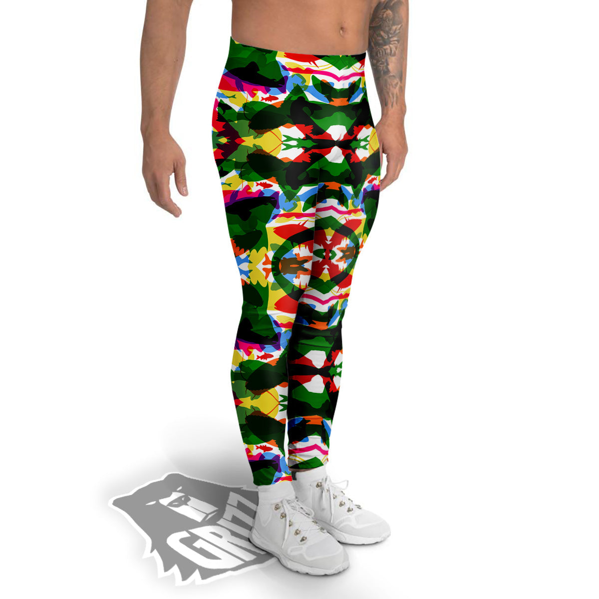 Fish Colorful Abstract Print Pattern Men's Leggings-grizzshop