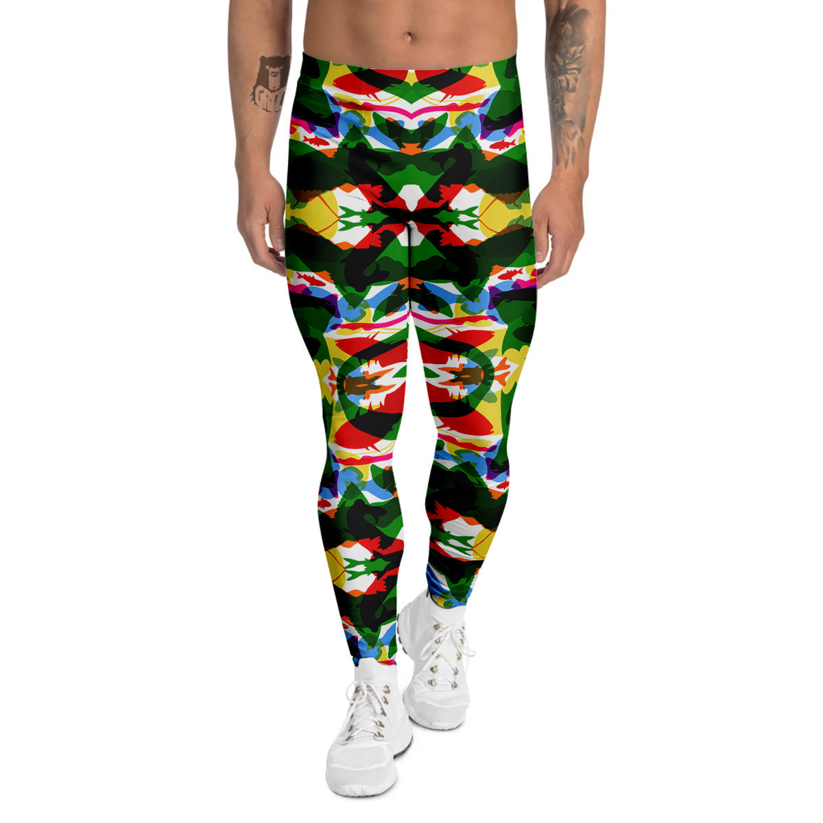 Fish Colorful Abstract Print Pattern Men's Leggings-grizzshop