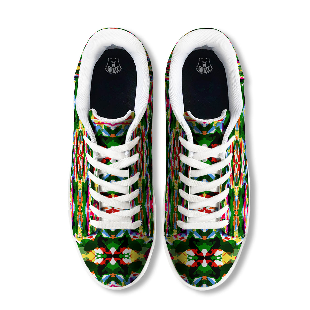 Fish Colorful Abstract Print Pattern White Low Top Sneakers-grizzshop