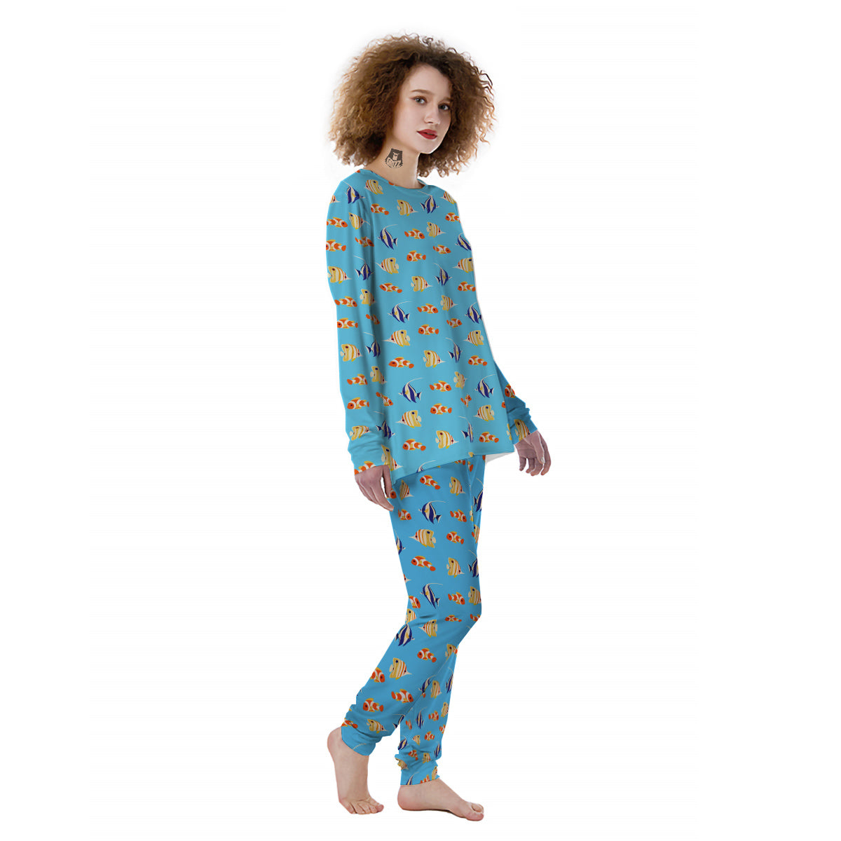 Fish Cute Print Pattern Women's Pajamas-grizzshop