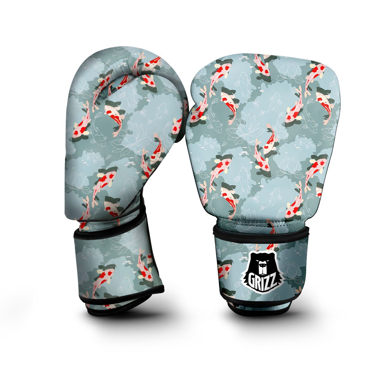 Fish Koi Print Pattern Boxing Gloves-grizzshop