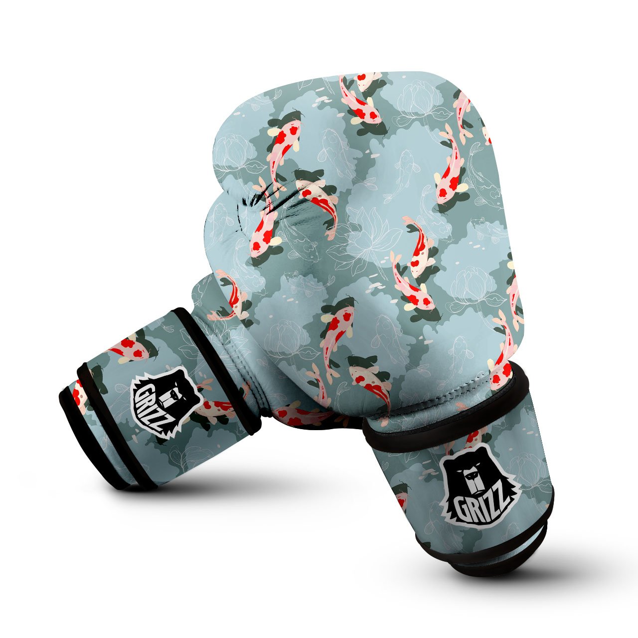 Fish Koi Print Pattern Boxing Gloves-grizzshop