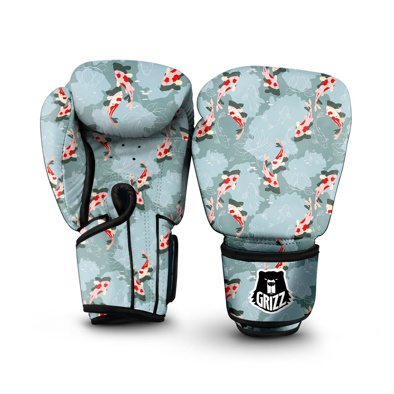 Fish Koi Print Pattern Boxing Gloves-grizzshop