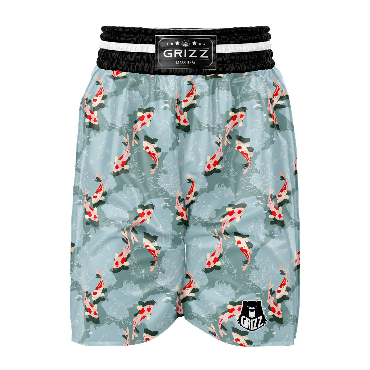 Fish Koi Print Pattern Boxing Shorts-grizzshop