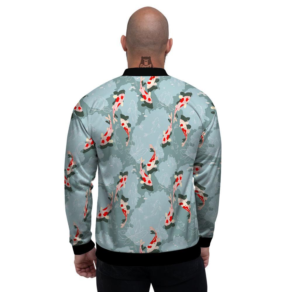Fish Koi Print Pattern Men's Bomber Jacket-grizzshop