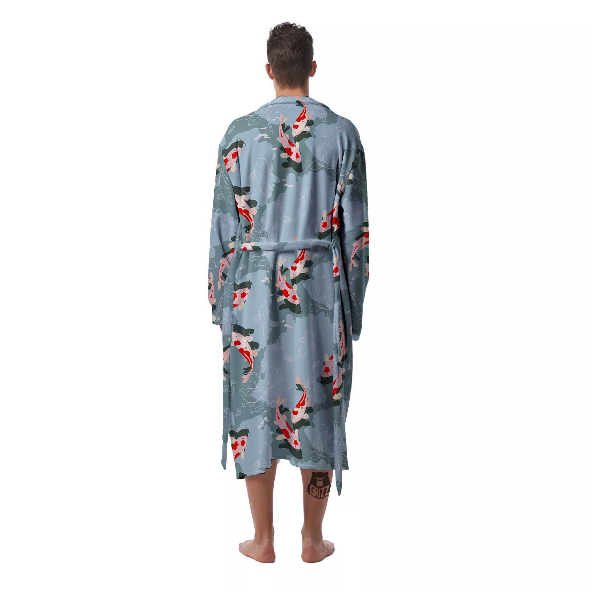 Fish Koi Print Pattern Men's Robe-grizzshop