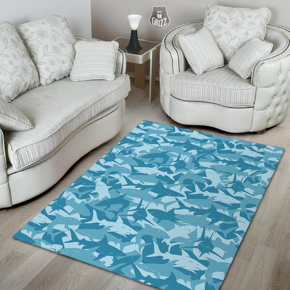 Fish Shark Print Pattern Floor Mat-grizzshop