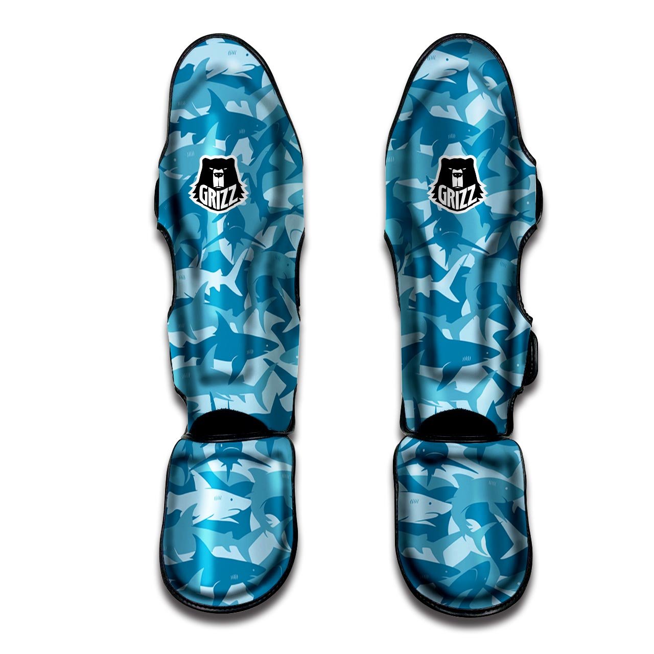 Fish Shark Print Pattern Muay Thai Shin Guards-grizzshop