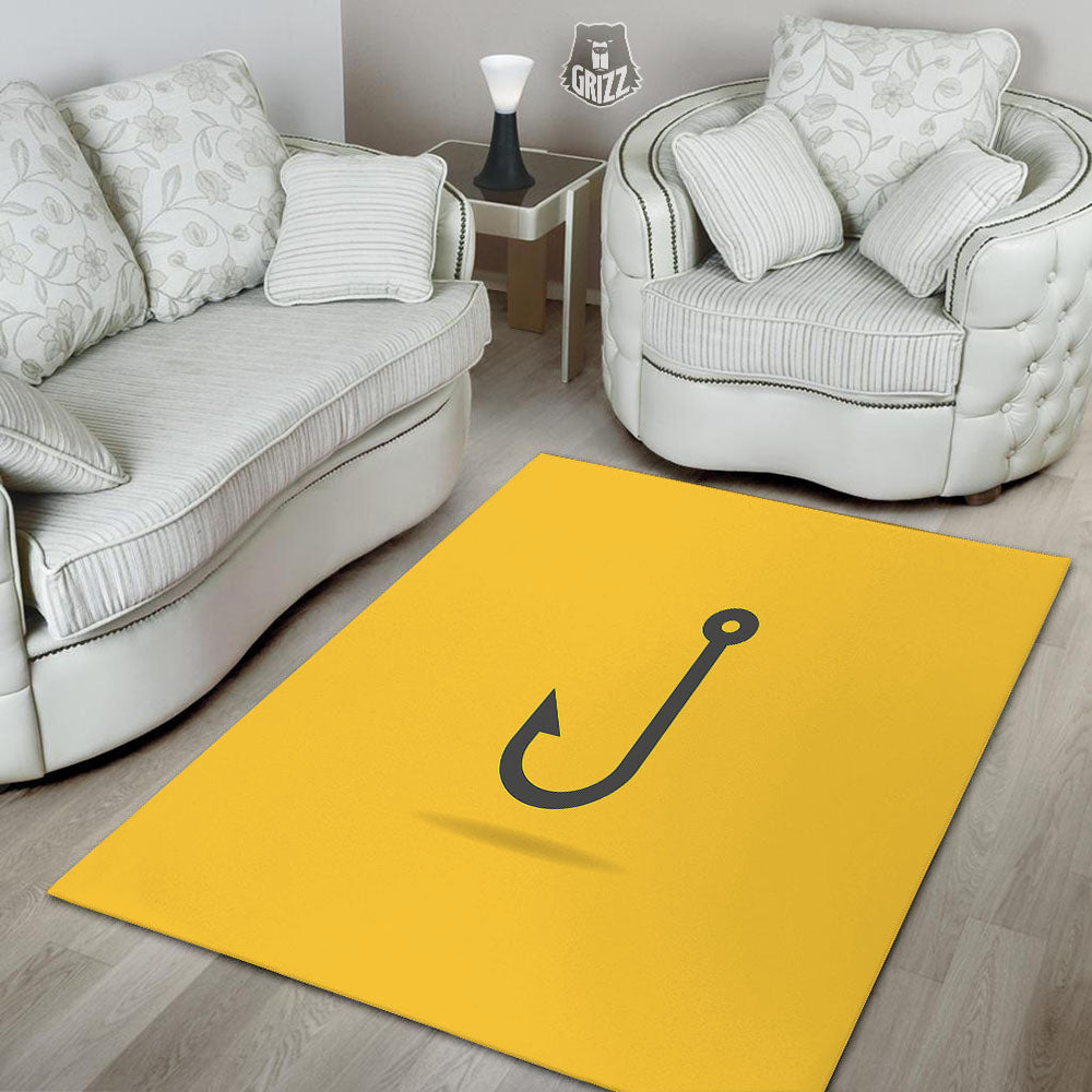 Fishing Hooks Print Floor Mat-grizzshop