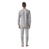 Fishing Hooks White And Black Print Men's Pajamas-grizzshop