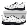 Fishing Hooks White And Black Print Pattern Black Sneaker-grizzshop