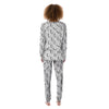 Fishing Hooks White And Black Print Pattern Women's Pajamas-grizzshop