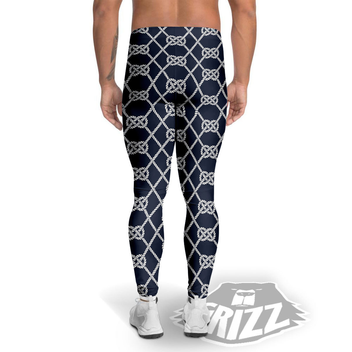 Fishing Knots Rope Print Pattern Men's Leggings-grizzshop