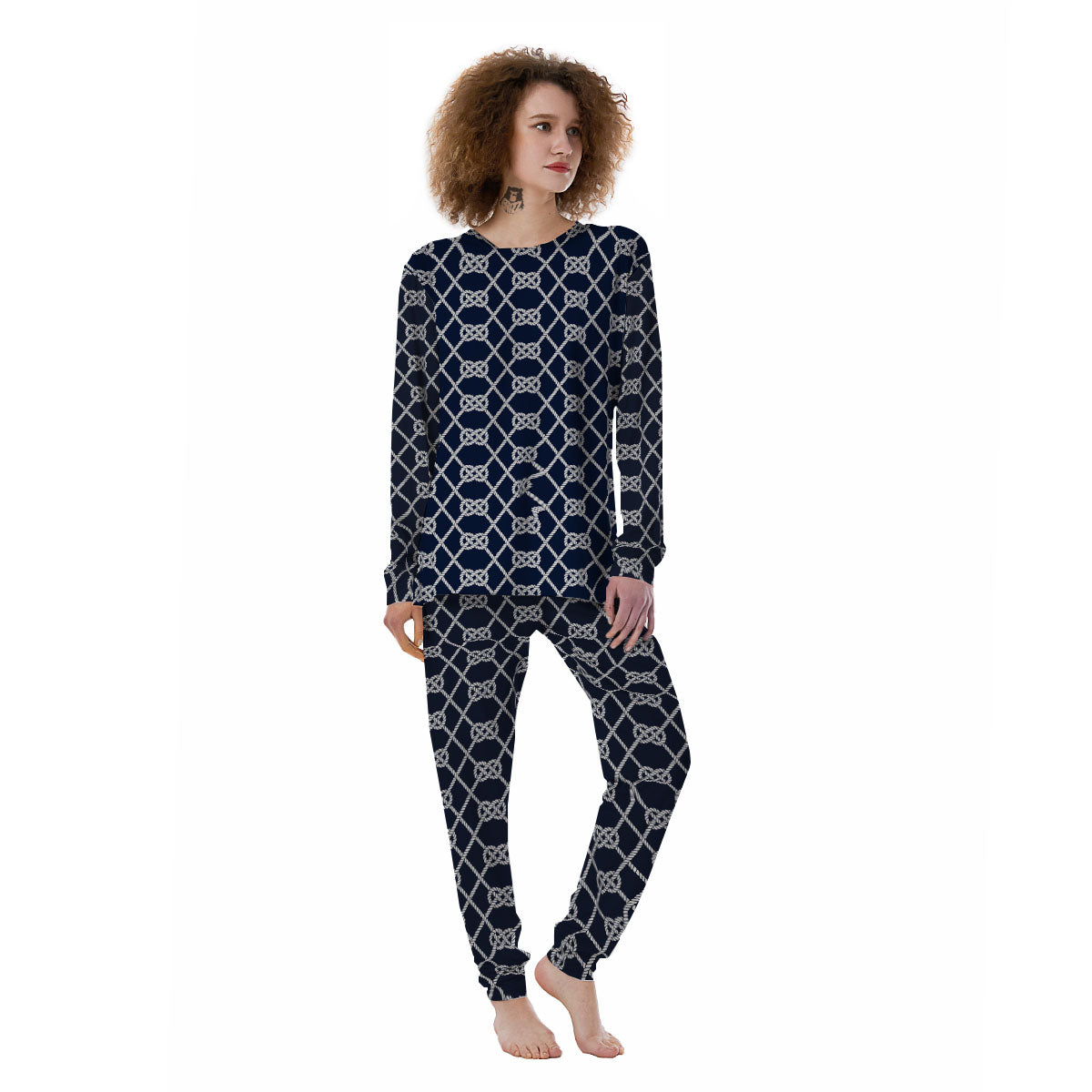 Fishing Knots Rope Print Pattern Women's Pajamas-grizzshop
