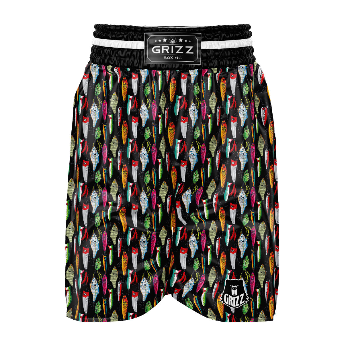 Fishing Print Pattern Boxing Shorts-grizzshop