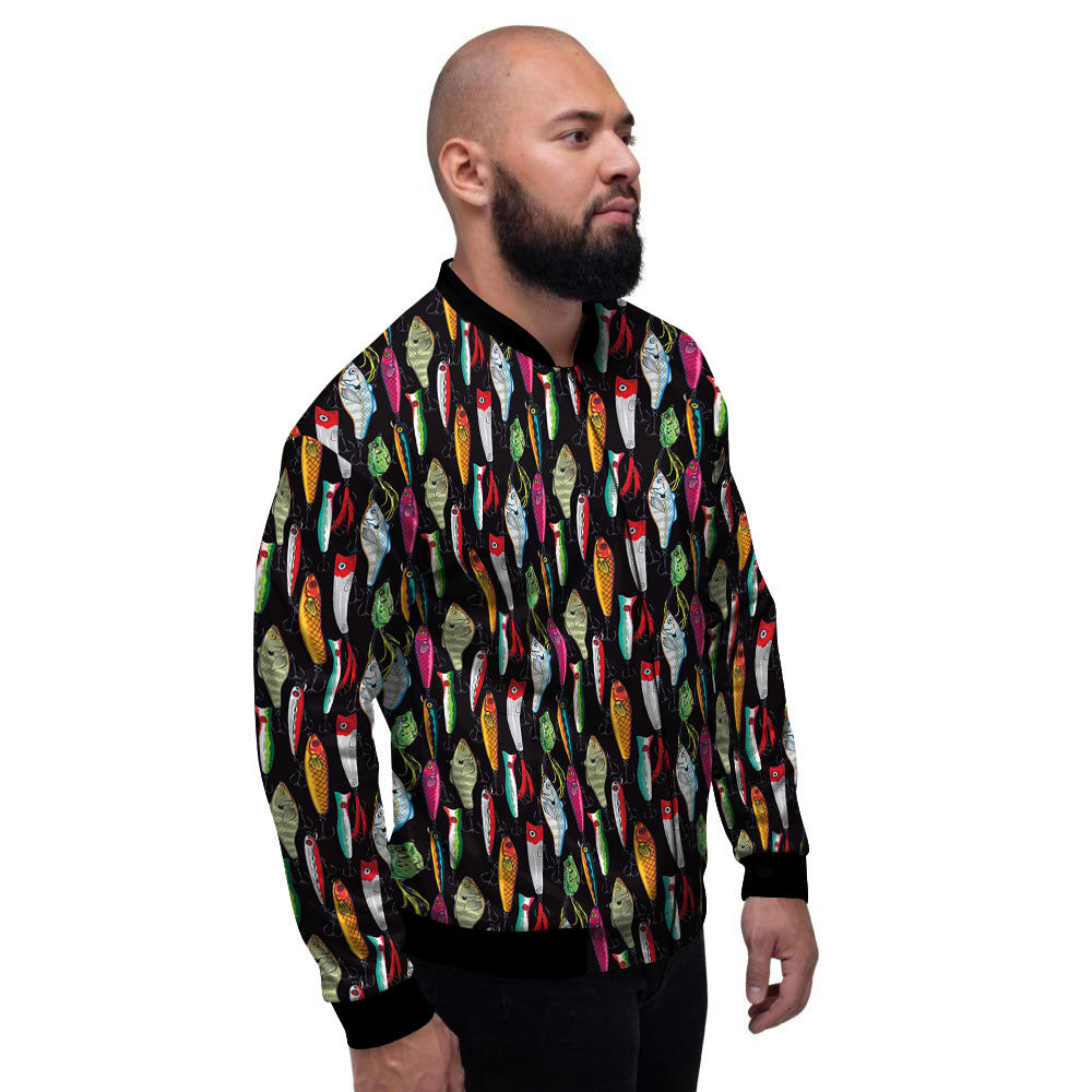 Fishing Print Pattern Men's Bomber Jacket-grizzshop