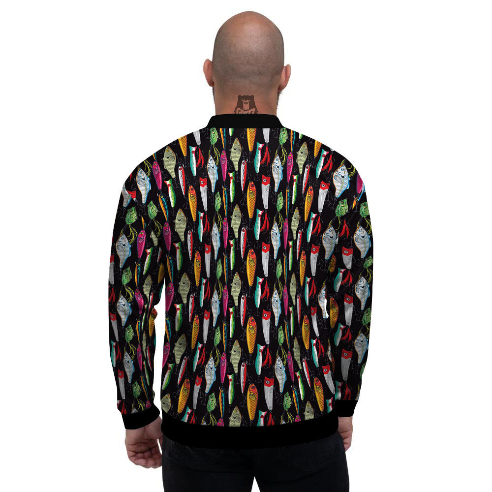 Fishing Print Pattern Men's Bomber Jacket-grizzshop