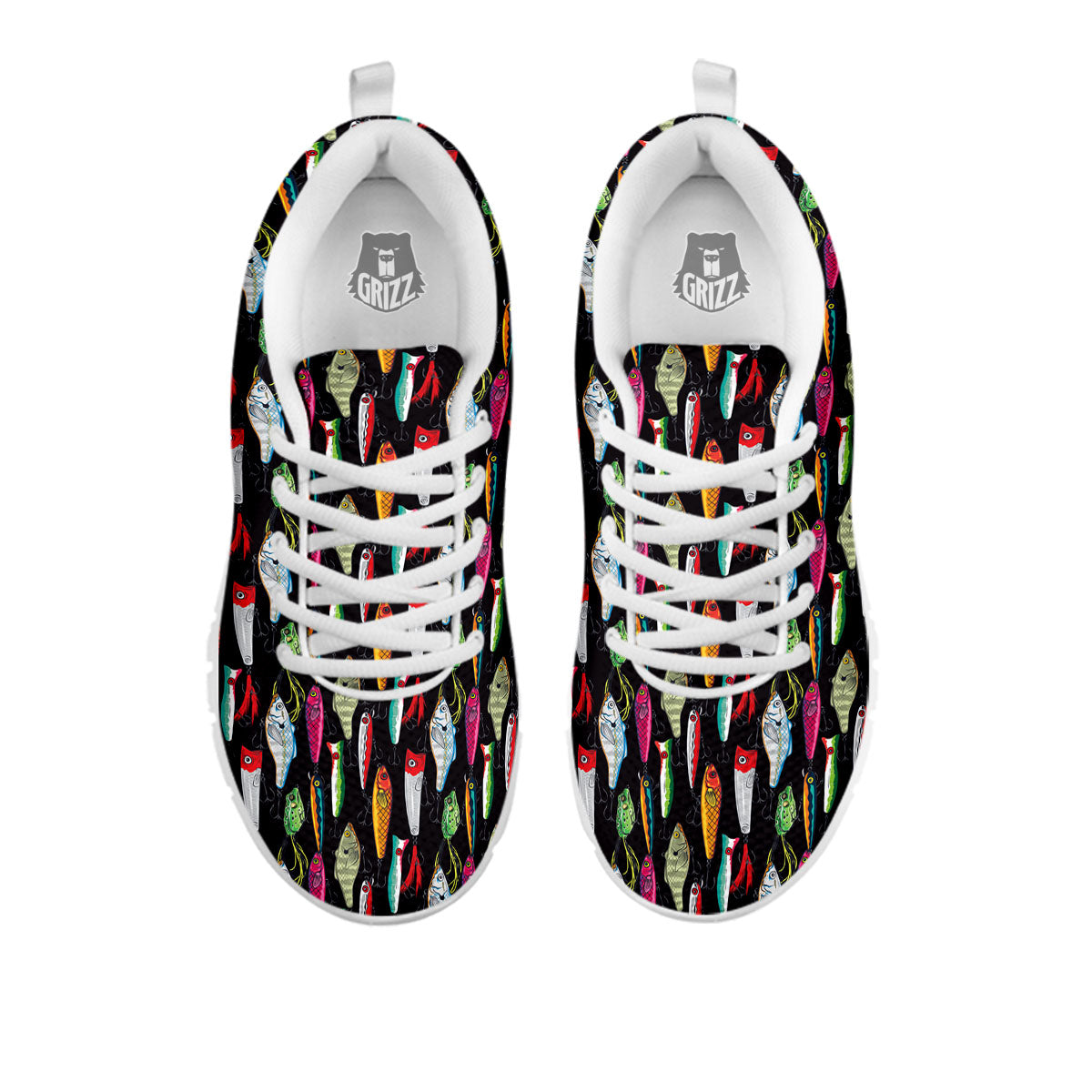 Fishing Print Pattern White Sneaker-grizzshop