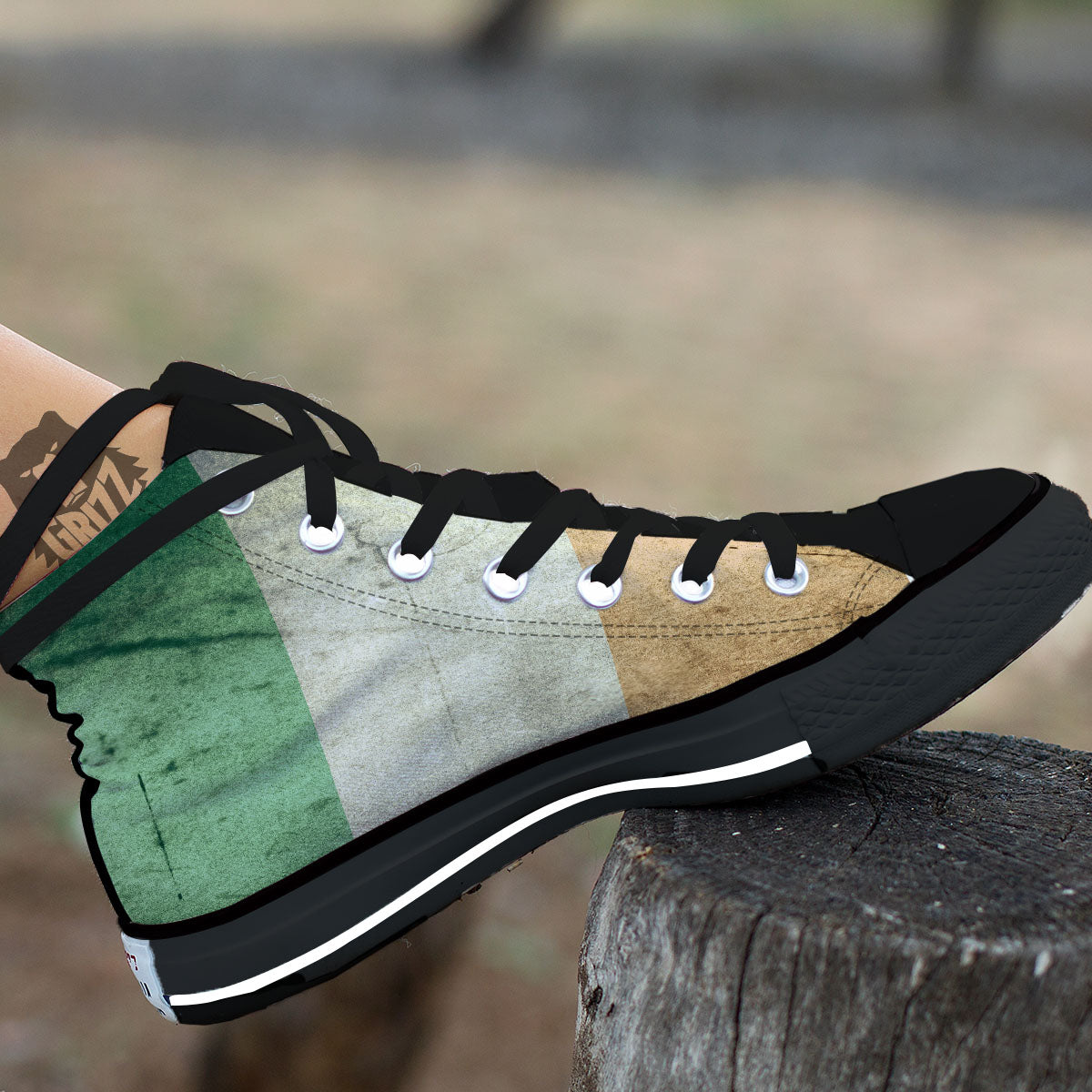 Flag Irish Print High Top Shoes-grizzshop