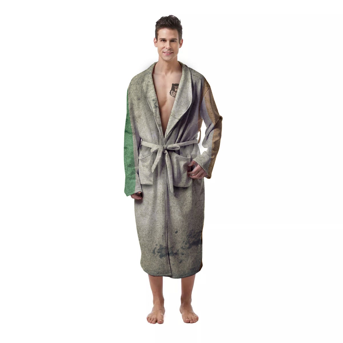 Flag Irish Print Men's Robe-grizzshop
