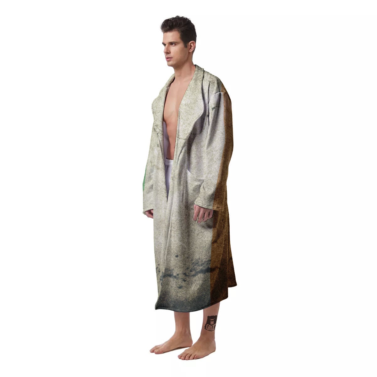 Flag Irish Print Men's Robe-grizzshop