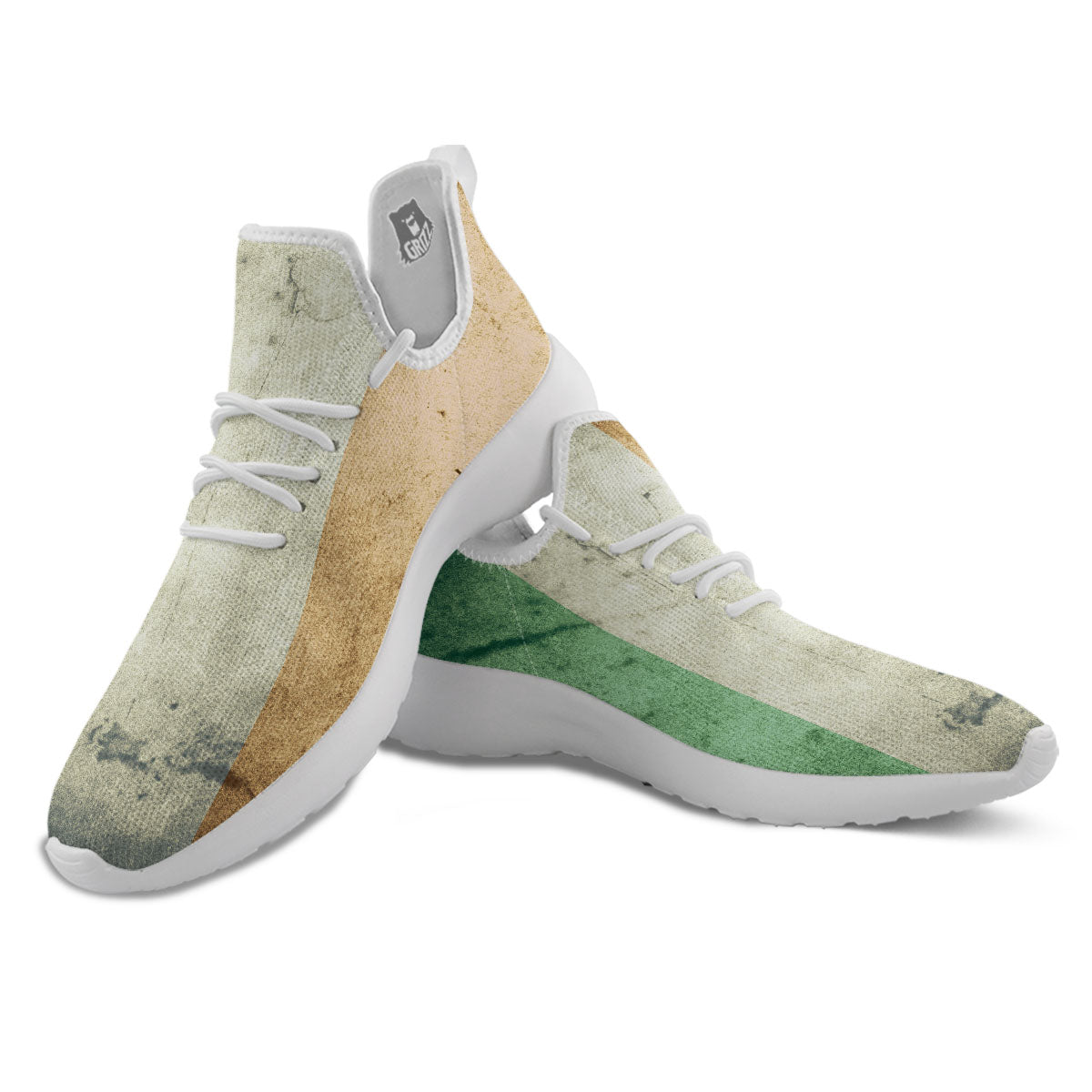 Flag Irish Print White Athletic Shoes-grizzshop