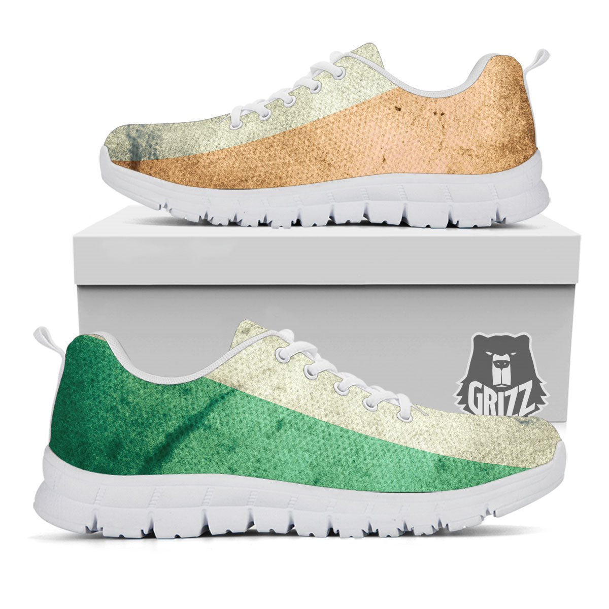 Flag Irish Print White Sneaker-grizzshop