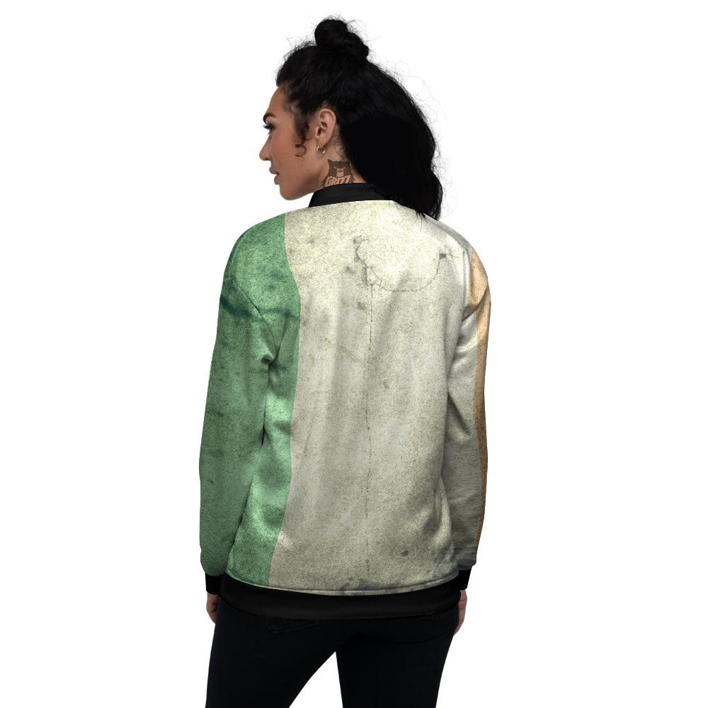 Flag Irish Print Women's Bomber Jacket-grizzshop