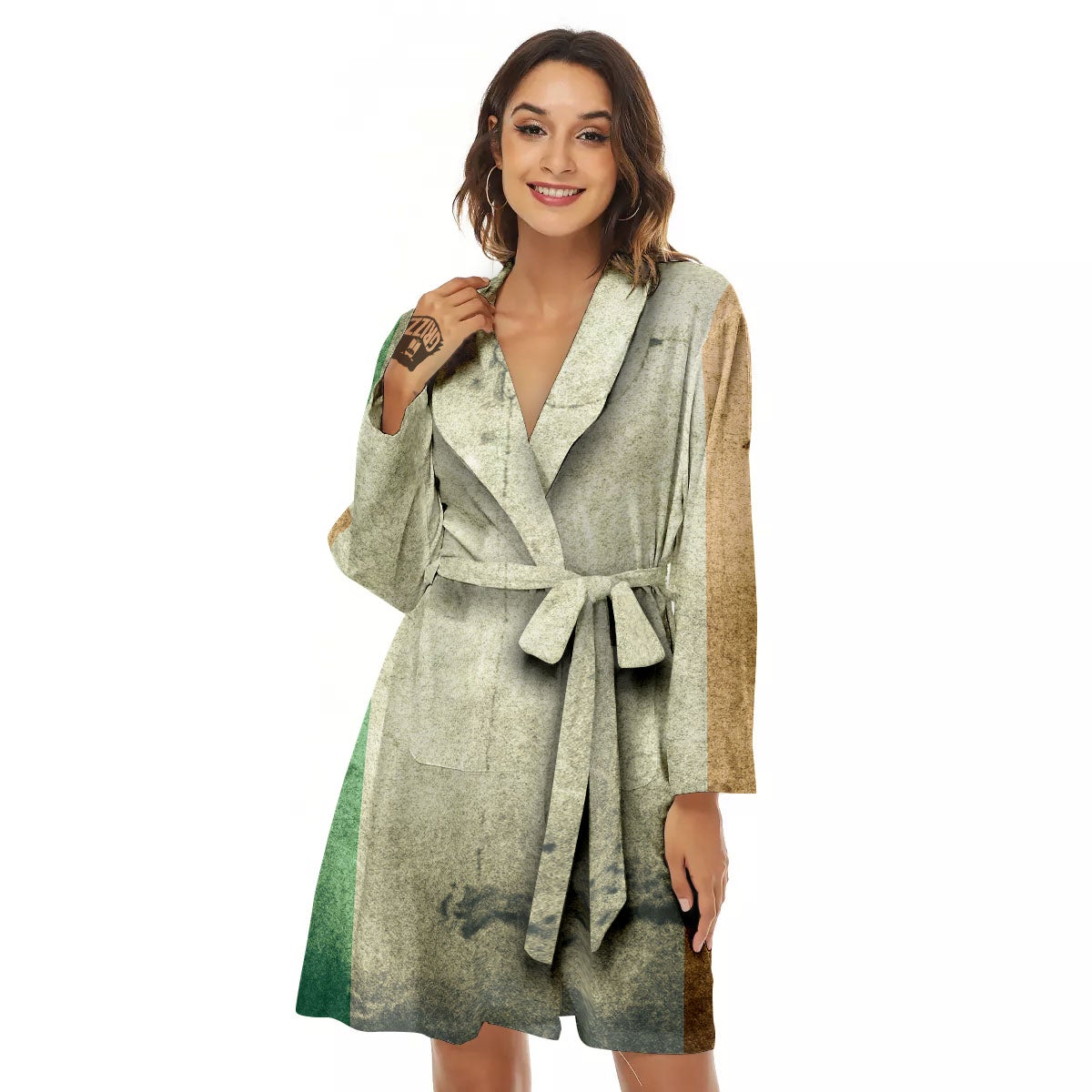 Flag Irish Print Women's Robe-grizzshop