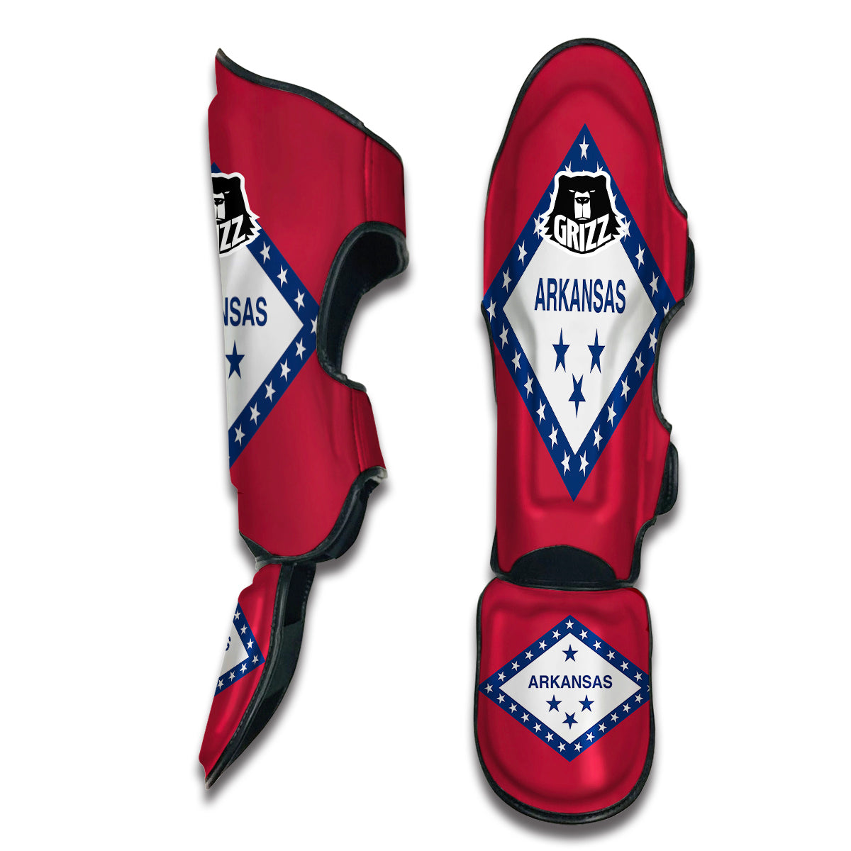 Flag Of Arkansas Muay Thai Shin Guards-grizzshop