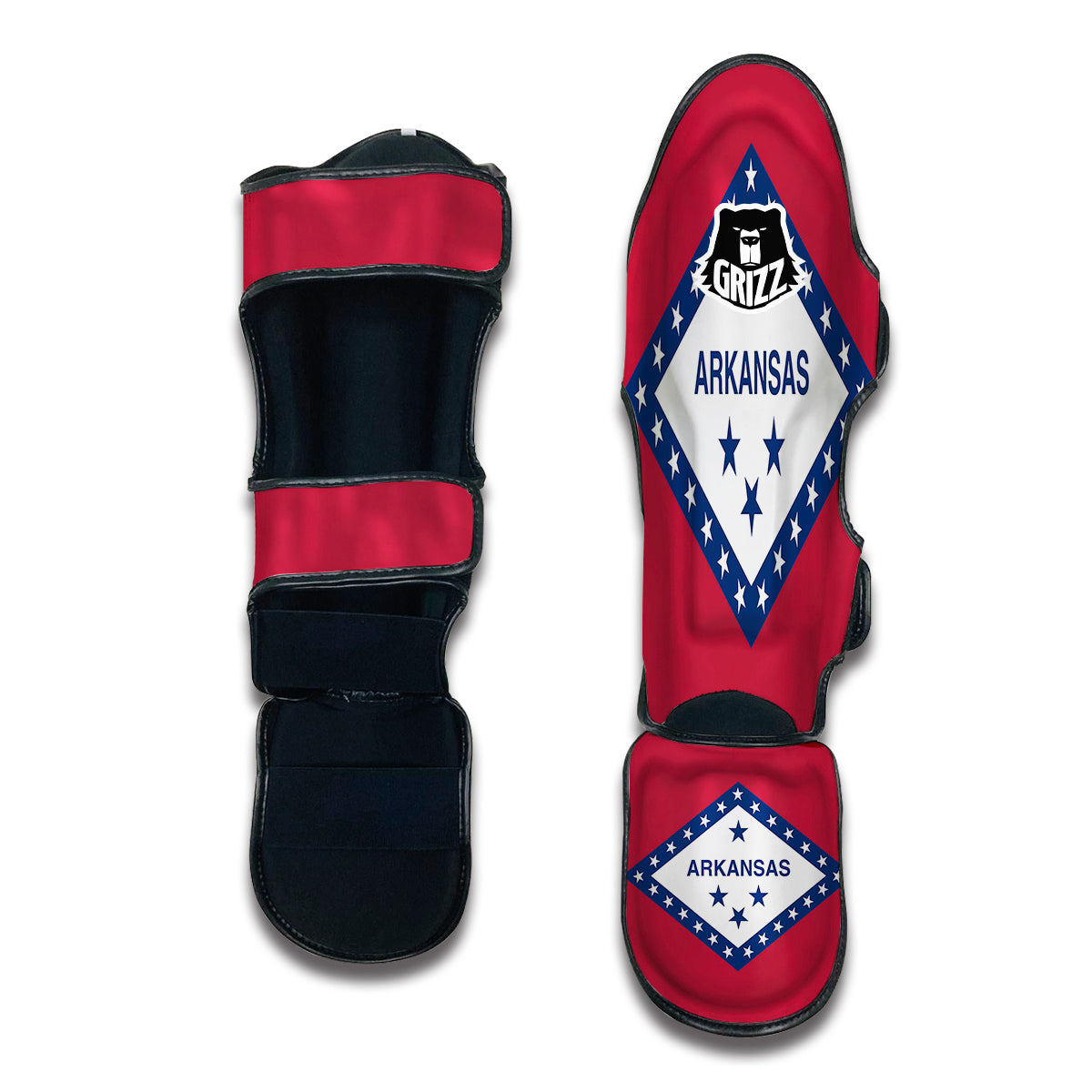 Flag Of Arkansas Muay Thai Shin Guards-grizzshop