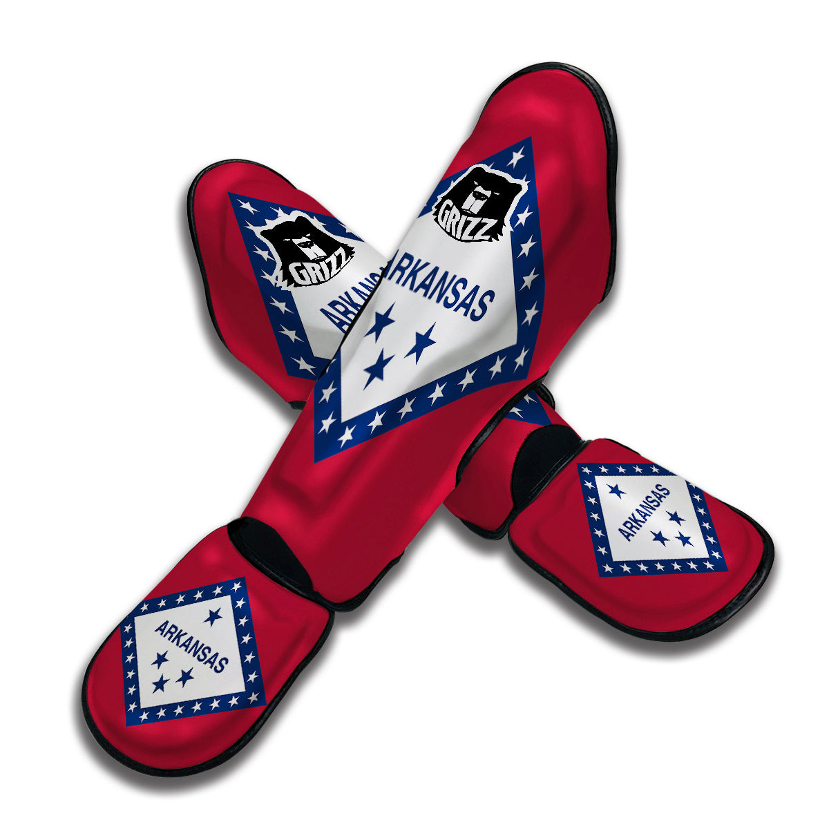 Flag Of Arkansas Muay Thai Shin Guards-grizzshop