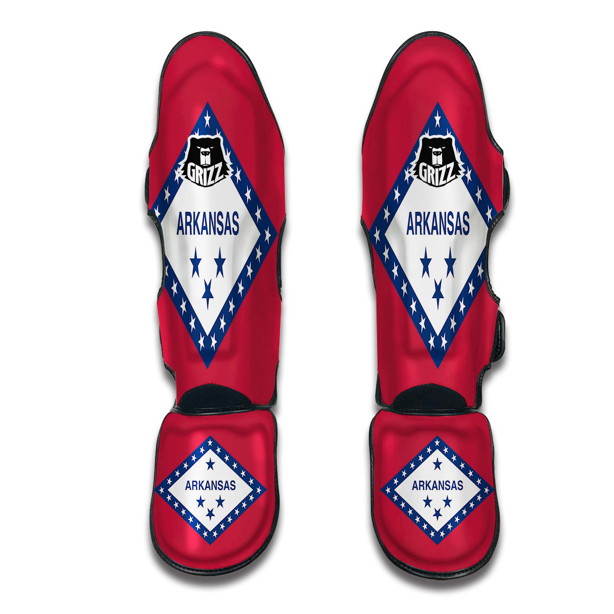 Flag Of Arkansas Muay Thai Shin Guards-grizzshop