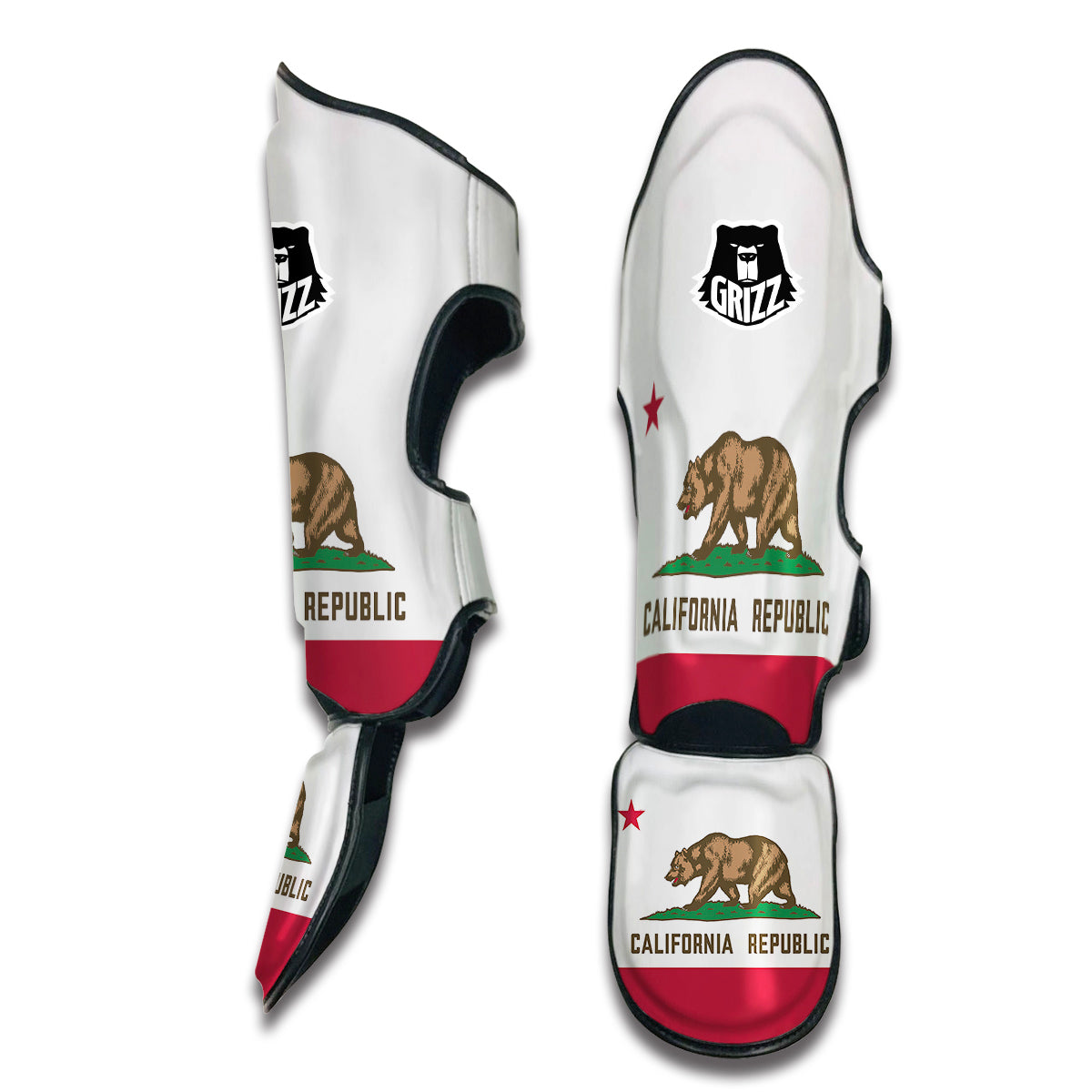 Flag Of California Muay Thai Shin Guards-grizzshop