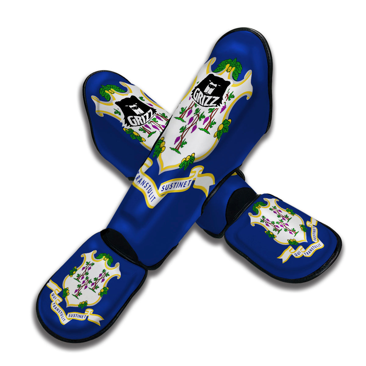 Flag Of Connecticut Muay Thai Shin Guards-grizzshop