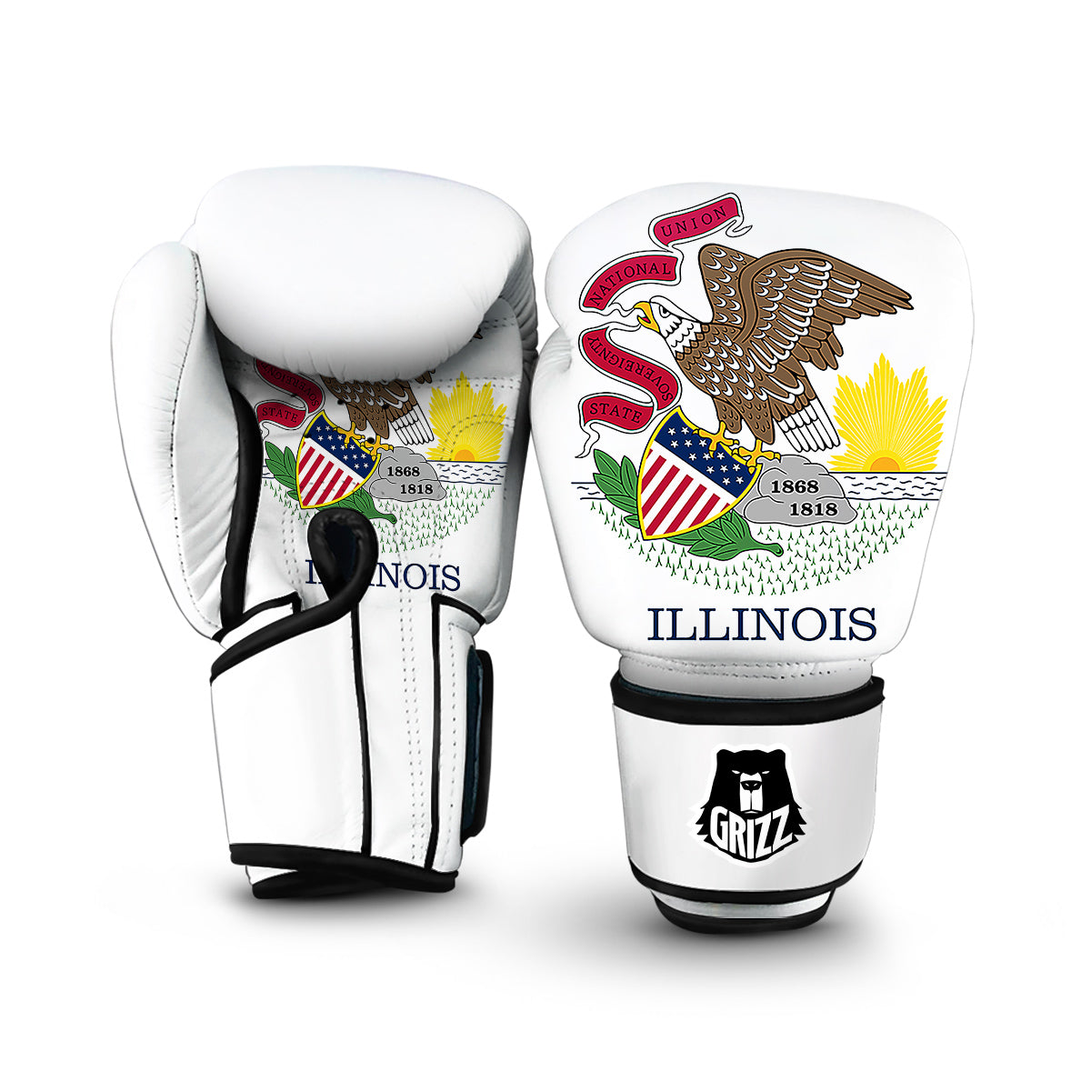 Flag Of Illinois Boxing Gloves-grizzshop