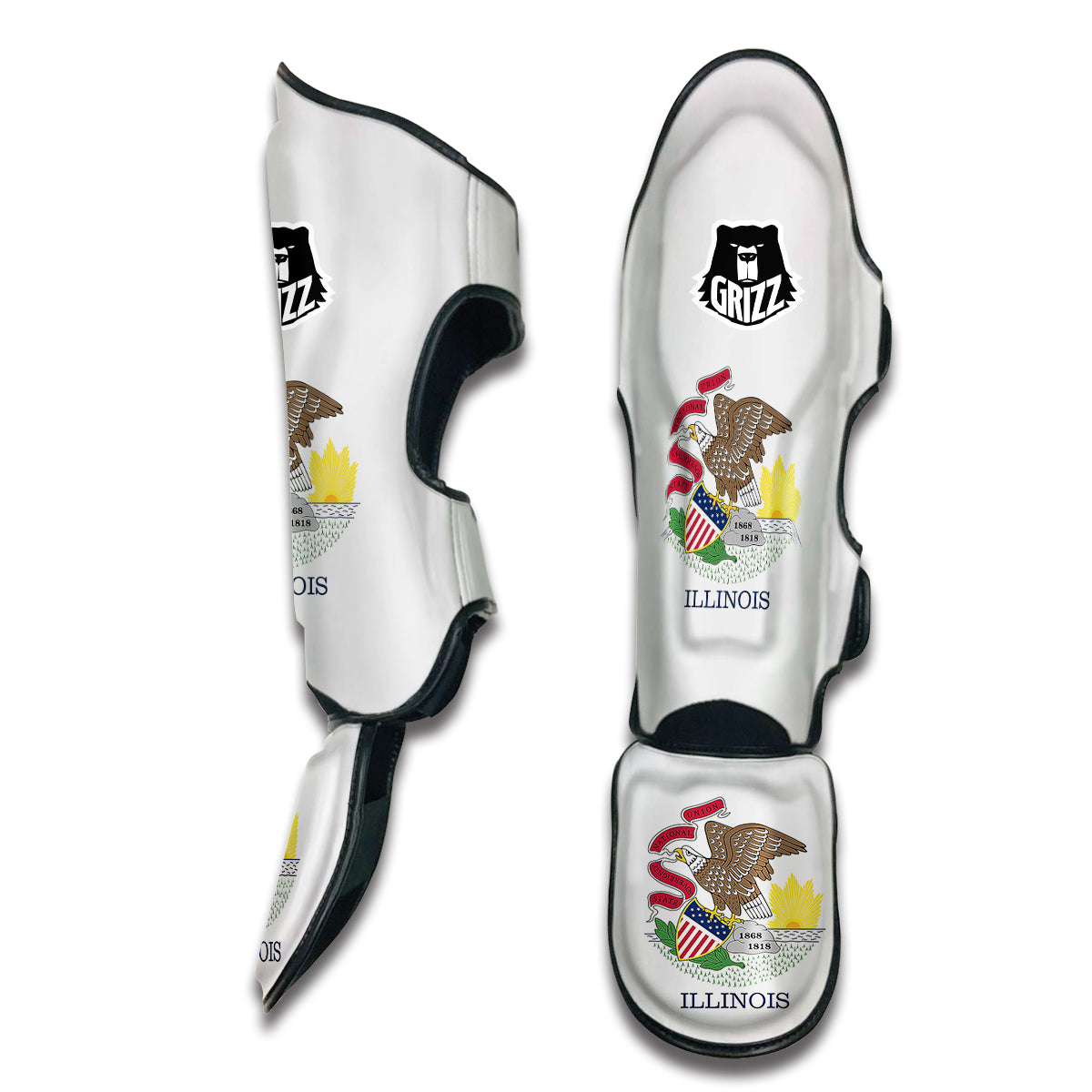 Flag Of Illinois Muay Thai Shin Guards-grizzshop